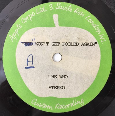 Lot 666 - THE WHO - YOU (SIC.) WON'T GET FOOLED AGAIN - ORIGINAL APPLE 7" ACETATE RECORDING