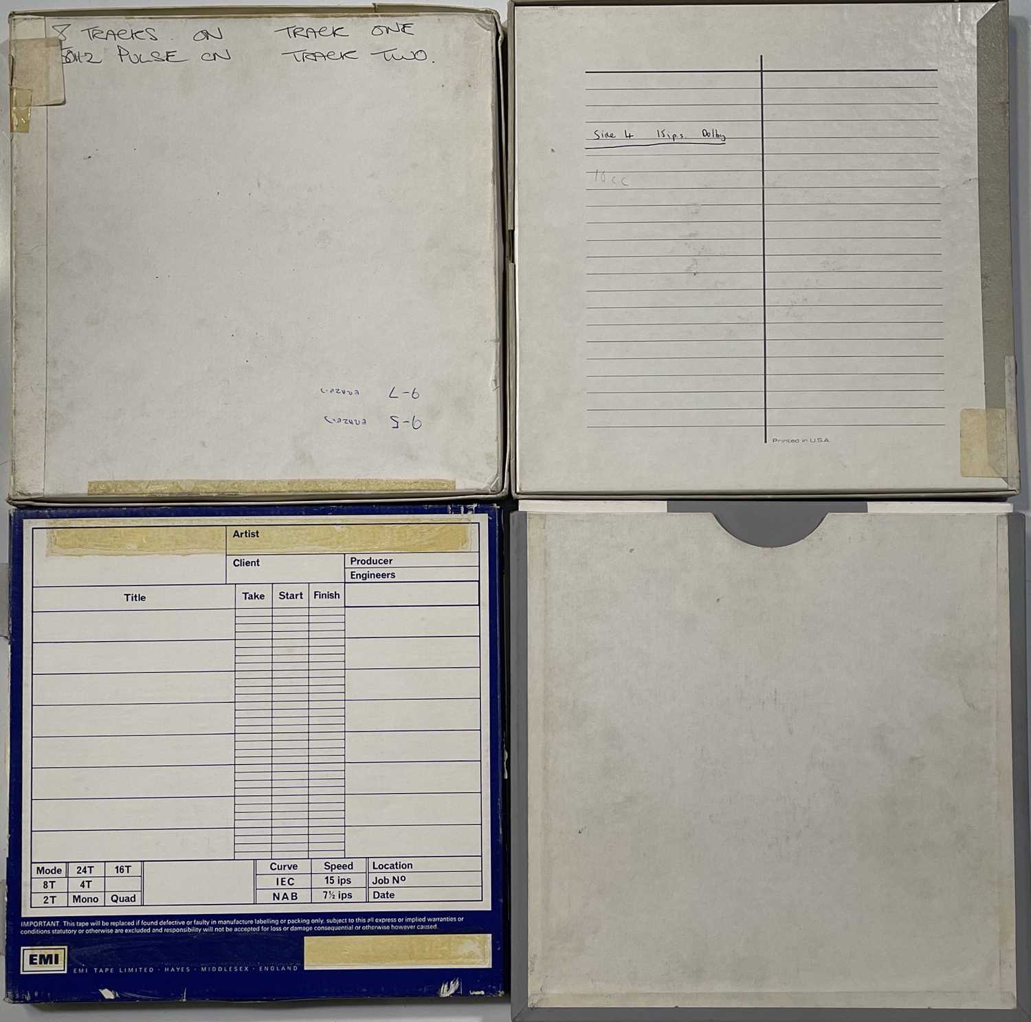 Lot 453 10CC MASTER/RECORDING TAPE COLLECTION