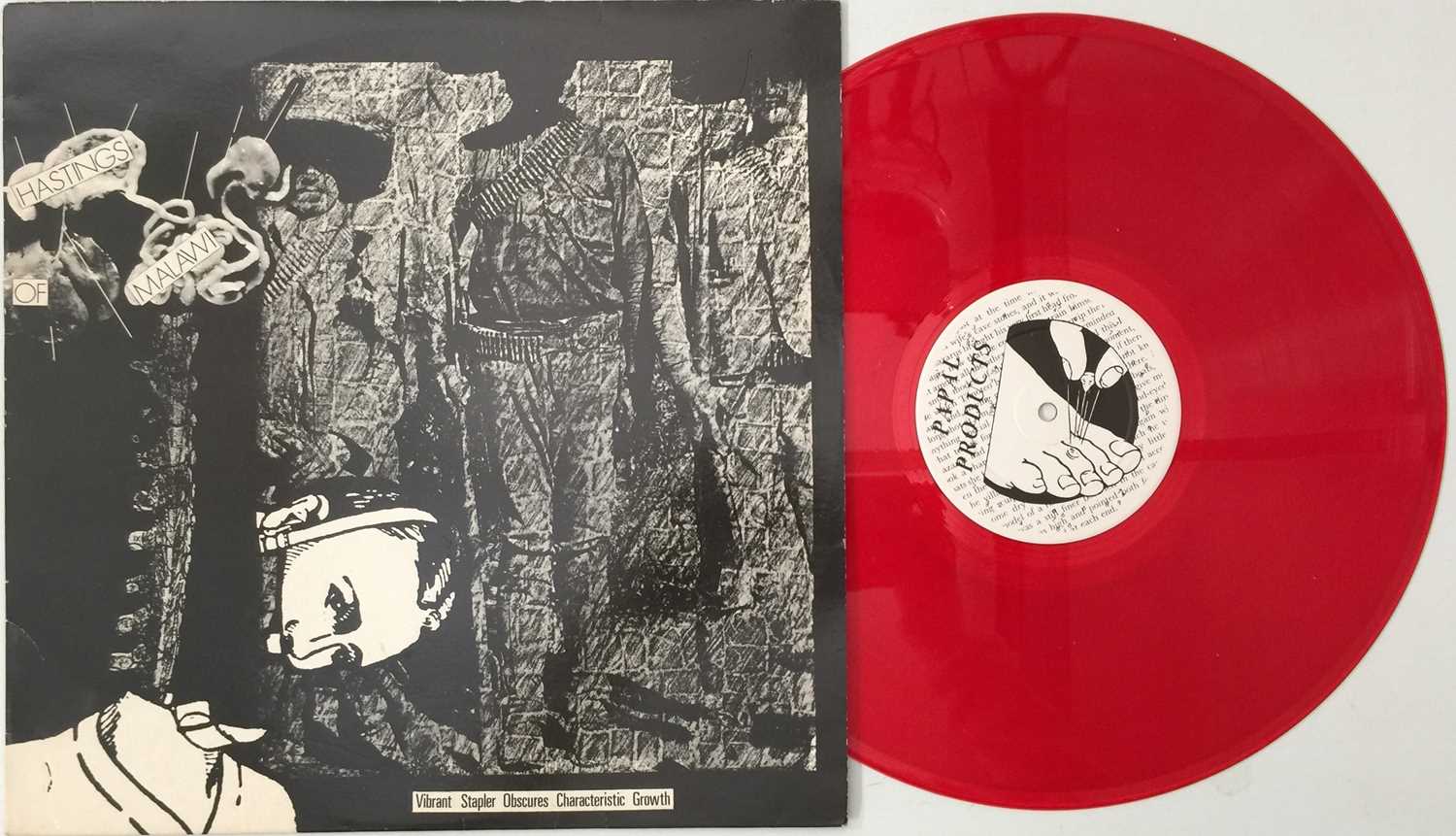 Lot 668 - HASTINGS OF MALAWI - VIBRANT STAPLER OBSCURES CHARACTERISTIC GROWTH LP (ORIGINAL UK RED VINYL COPY - PAPAL PRODUCTS 003)