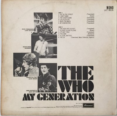 Lot 680 - THE WHO - MY GENERATION LP (ORIGINAL UK COPY - BRUNSWICK LAT 8616).