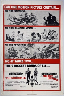 Lot 117 - JAMES BOND - US DOUBLE BILL POSTER - THUNDERBALL / YOU ONLY LIVE TWICE.