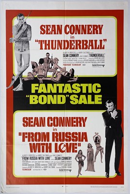 Lot 90 - JAMES BOND- 1968 US ONE-SHEET DOUBLE BILL POSTER - FROM RUSSIA../THUNDERBALL.
