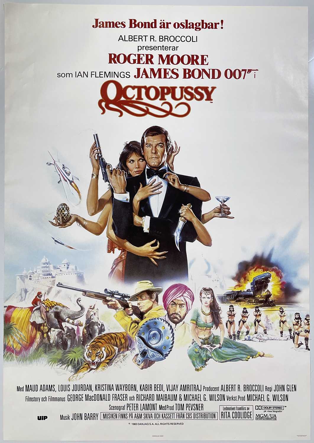 Lot 264 - JAMES BOND - OCTOPUSSY (1983) - SWEDISH ONE-SHEET FILM POSTER.