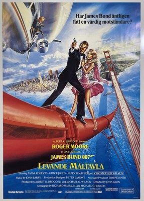 Lot 190 - JAMES BOND - LIVE AND LET DIE (1985) - SWEDISH ONE-SHEET FILM POSTER.