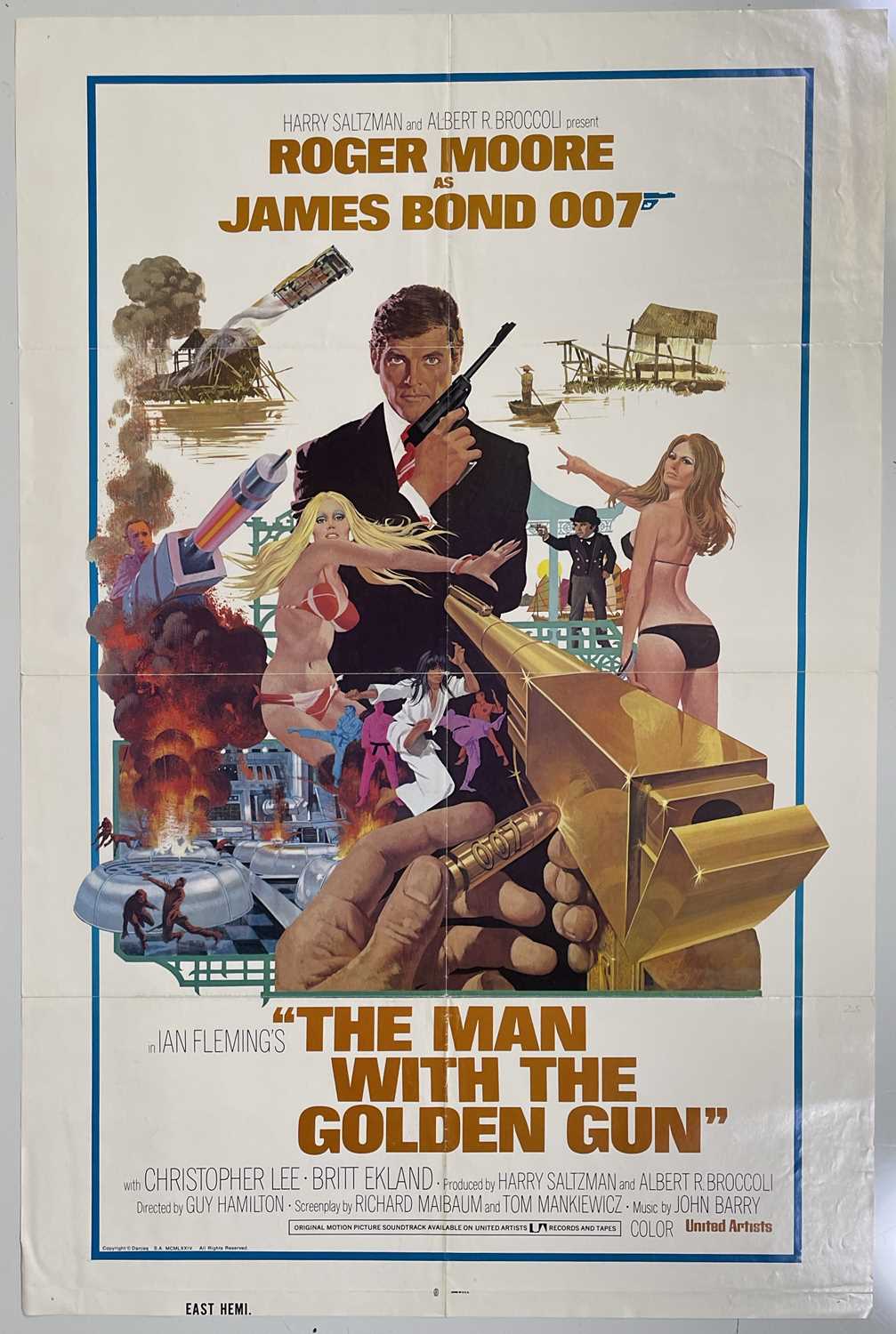 Lot 203 - JAMES BOND - THE MAN WITH THE GOLDEN GUN (1974) US ONE SHEET POSTER.