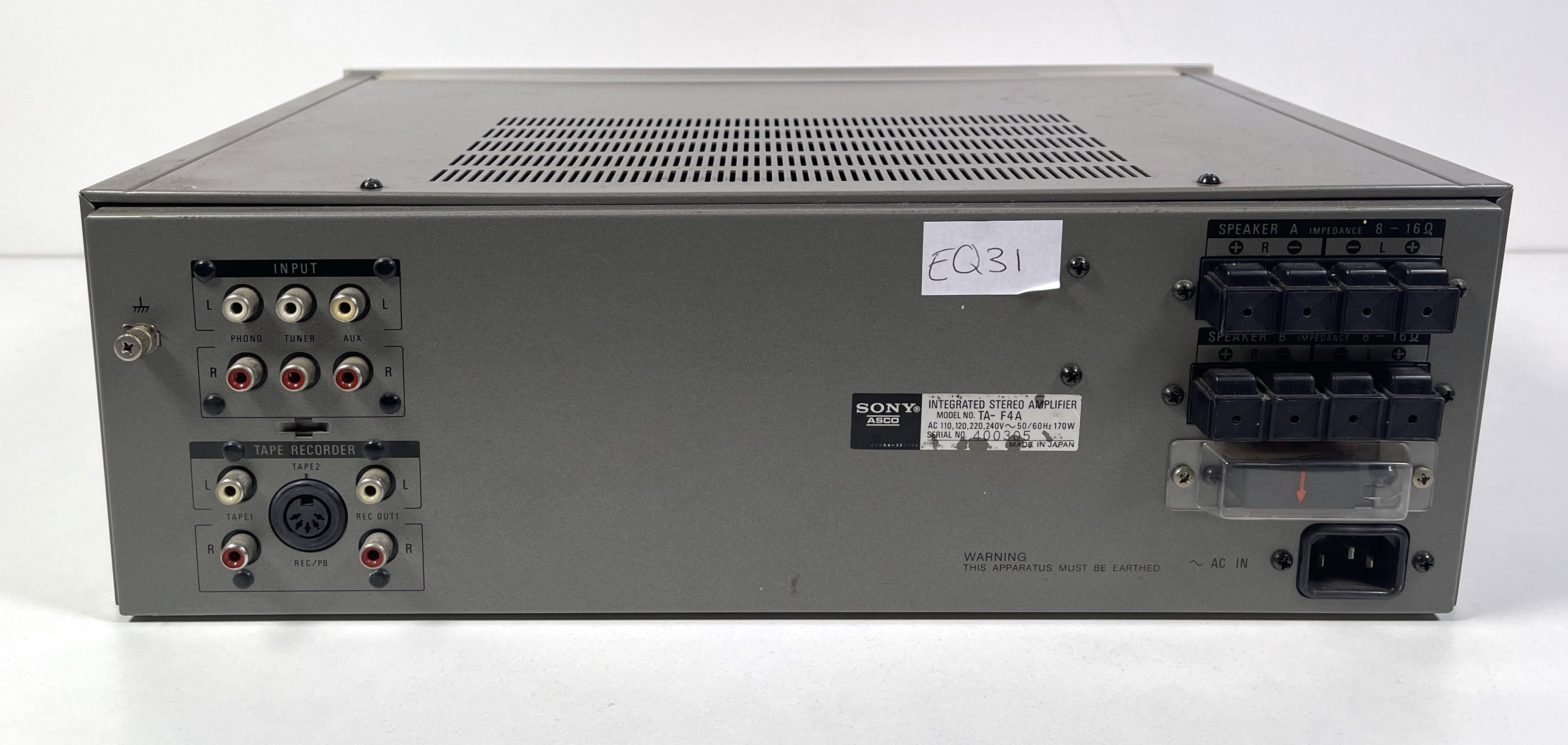 Lot 30 - SONY TA-F4A STEREO AMPLIFIER.