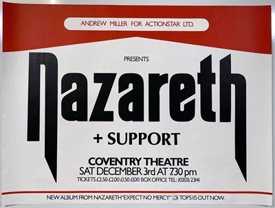 Lot 226 - NAZARETH - ORIGINAL 1977 CONCERT POSTER.