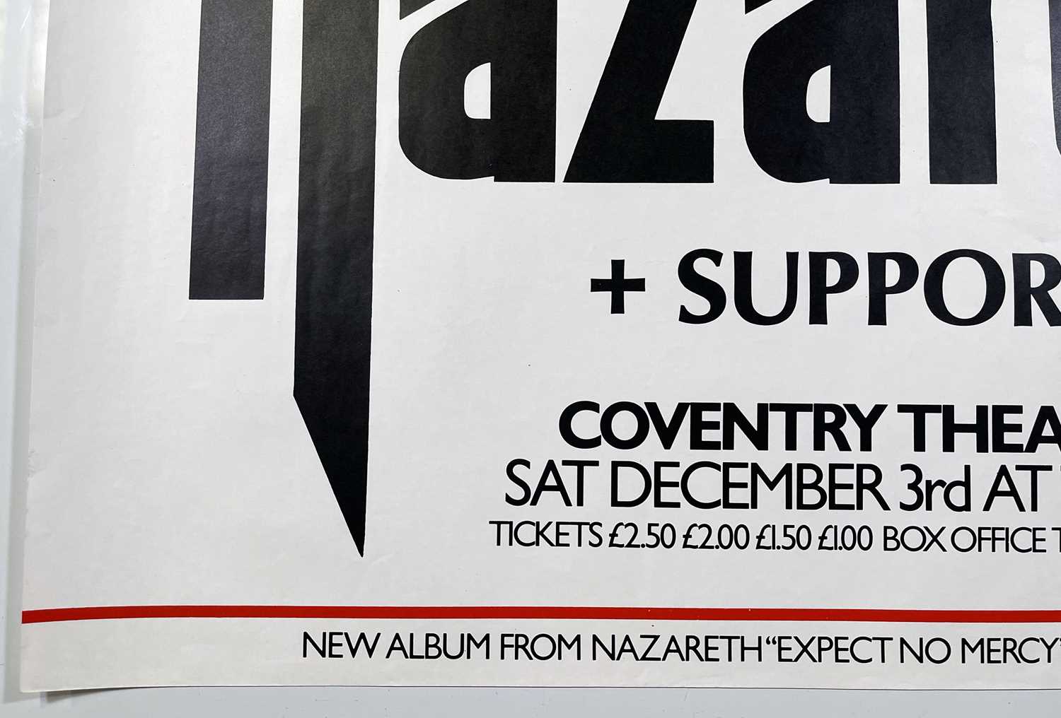 Lot 226 NAZARETH ORIGINAL 1977 CONCERT POSTER.