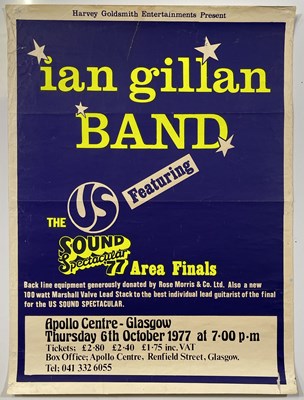 Lot 227 - DEEP PURPLE INTEREST - IAN GILLAN BAND 1977 CONCERT POSTER.