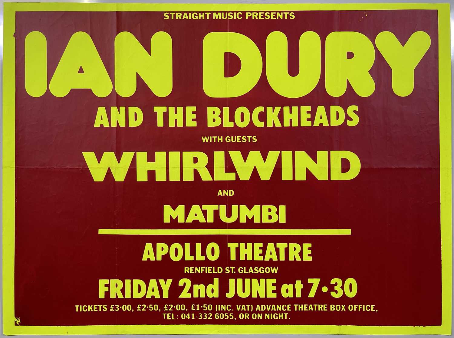 Lot 228 - IAN DURY AND THE BLOCKHEADS - ORIGINAL 1978