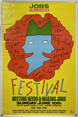 Lot 536 - THE SMITHS - 1984 GLC BENEFIT FESTIVAL POSTER.
