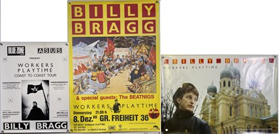 Lot 235 - BILLY BRAGG - WORKERS PLAYTIME ERA POSTERS - CONCERTS/PROMO.