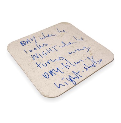 Lot 479 - MARK E. SMITH / THE FALL - MES LYRICS ON A BEERMAT.