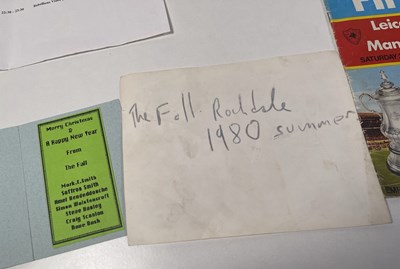 Lot 482 - MARK E. SMITH / THE FALL - MES OWNED FALL / PERSONAL EFFECTS INC FOOTBALL PROGRAMMES.
