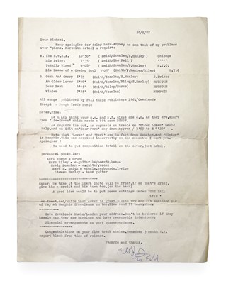 Lot 488 - MARK E. SMITH / THE FALL - 1982 HAND-SIGNED LETTER.