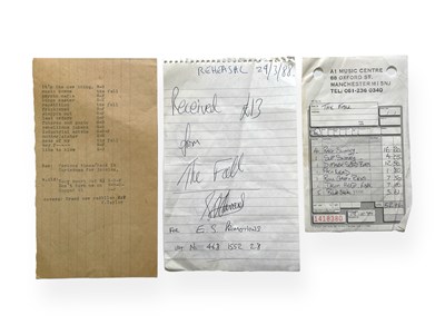 Lot 510 - MARK E. SMITH / THE FALL - MES OWNED EPHEMERA INC ORIGINAL TOUR / EQUIPMENT RECEIPTS.