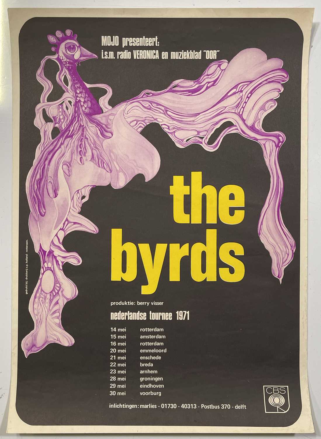 Lot 249 - THE BYRDS - ORIGINAL 1971 TOUR POSTER.