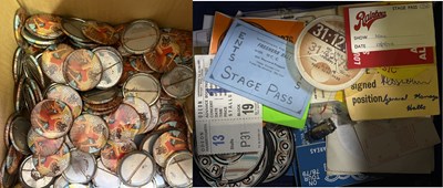 Lot 468 - 10CC - LARGE COLLECTION OF ORIGINAL STAGE PASSES / BADGES.