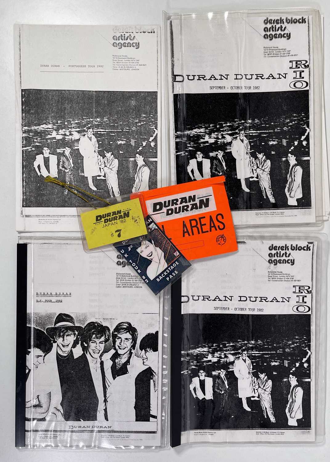 Lot 64 - DURAN DURAN - ORIGINAL TOUR ITINERARIES / STAGE PASSES.