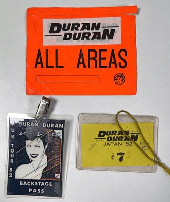 Lot 64 - DURAN DURAN - ORIGINAL TOUR ITINERARIES / STAGE PASSES.