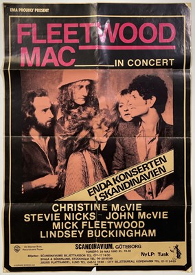 Lot 254 - FLEETWOOD MAC - A 1980 SWEDISH CONCERT POSTER.