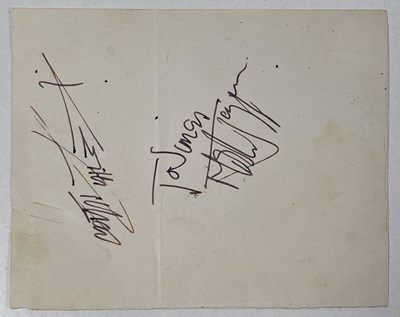 Lot 384 - THE ROLLING STONES - 1960S PAGE WITH MICK JAGGER / KEITH RICHARDS AUTOGRAPHS.