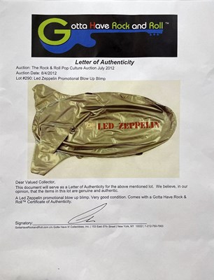 Lot 362 - LED ZEPPELIN - PROMOTIONAL BLOW UP BLIMP.