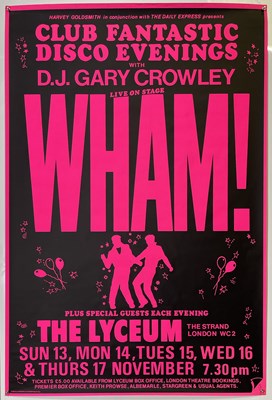 Lot 269 - WHAM! - ORIGINAL 1983 CLUB FANTASTIC CONCERT POSTER.