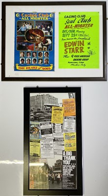 Lot 78 - NORTHERN SOUL INTEREST - WIGAN CASINO 50TH ANNIVERSARY - ORIGINAL ALL NIGHTER POSTER / SOUL REPRODUCTION POSTERS.