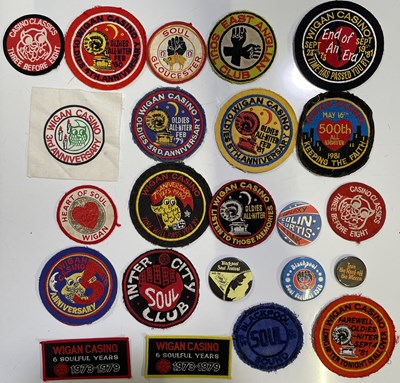 Lot 78E - NORTHERN SOUL INTEREST - WIGAN CASINO 50TH ANNIVERSARY - ORIGINAL PATCHES AND BADGES.