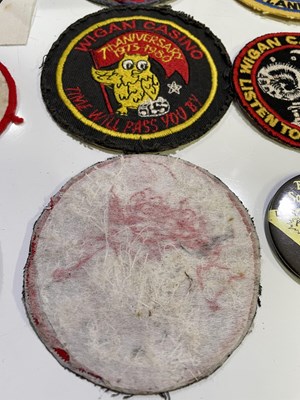 Lot 78 - NORTHERN SOUL INTEREST - WIGAN CASINO 50TH ANNIVERSARY - ORIGINAL PATCHES AND BADGES.