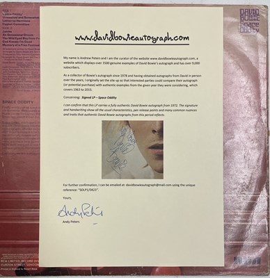 Lot 424 - DAVID BOWIE - SIGNED SPACE ODDITY LP.