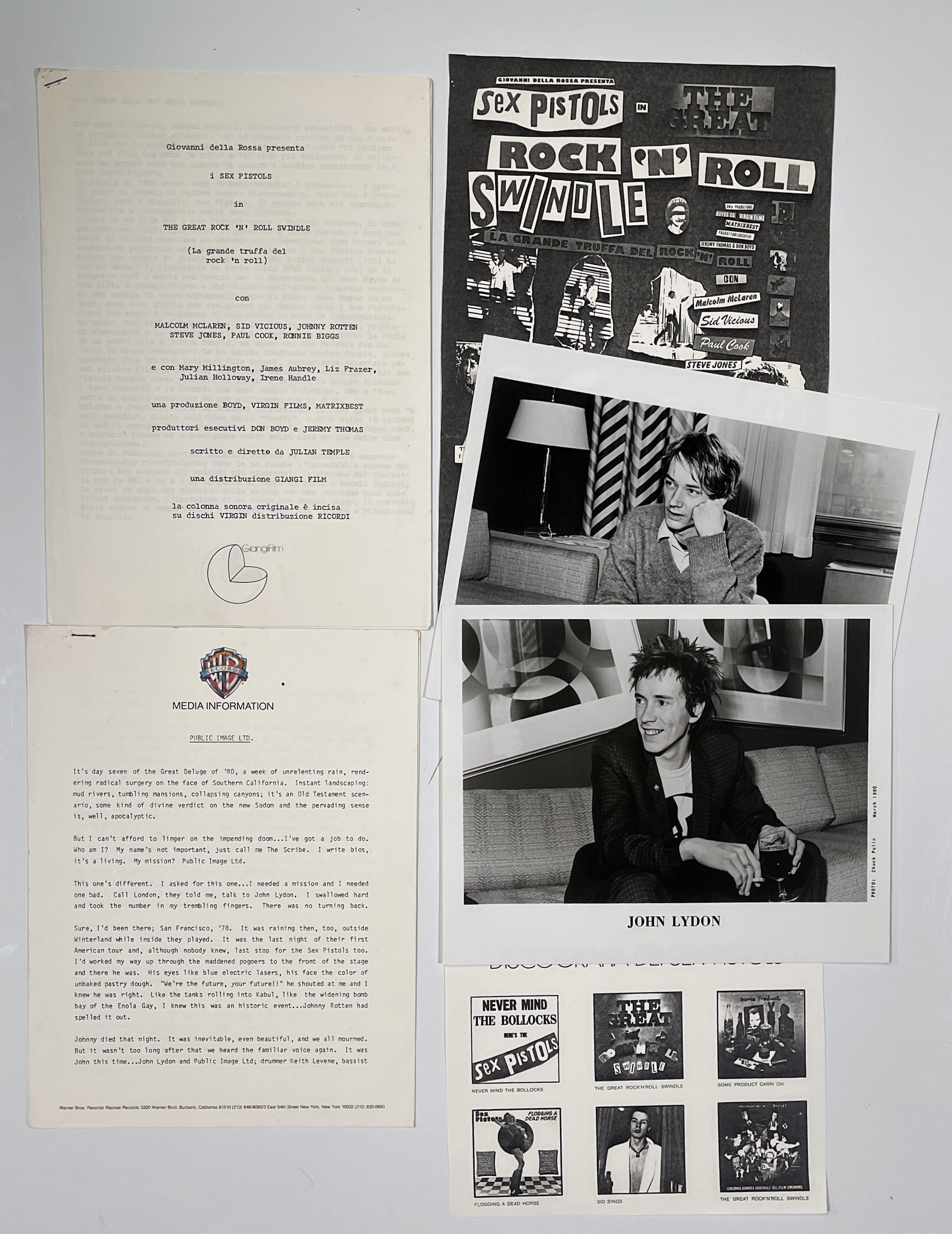 Lot 82 - THE SEX PISTOLS - ORIGINAL ITALIAN PRESS KIT