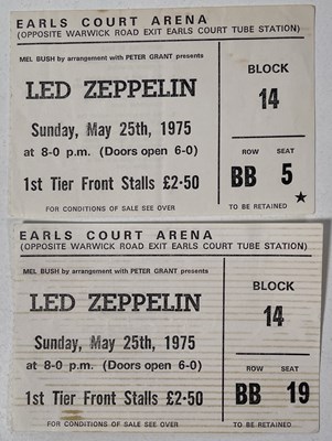 Lot 343 - LED ZEPPELIN  - ORIGINAL EARL'S COURT PROGRAMME AND TICKET STUBS.