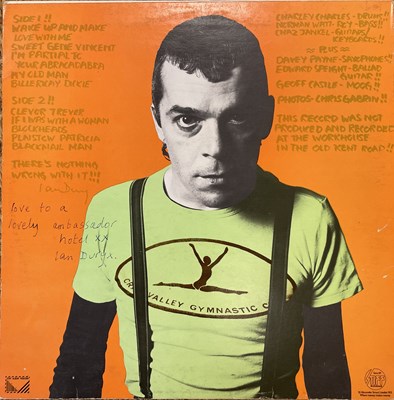 Lot 323A - IAN DURY - SIGNED AND INSCRIBED LP.