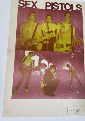 Lot 92 - THE SEX PISTOLS - ORIGINAL JAMIE REID SIGNED 1976 PROMOTIONAL POSTER.