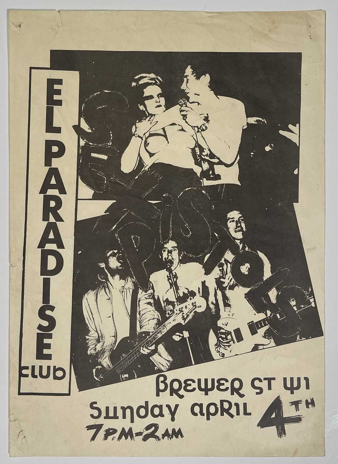 Lot 91 - THE SEX PISTOLS - ORIGINAL 1976 EL PARADISO CLUB MINI-POSTER.