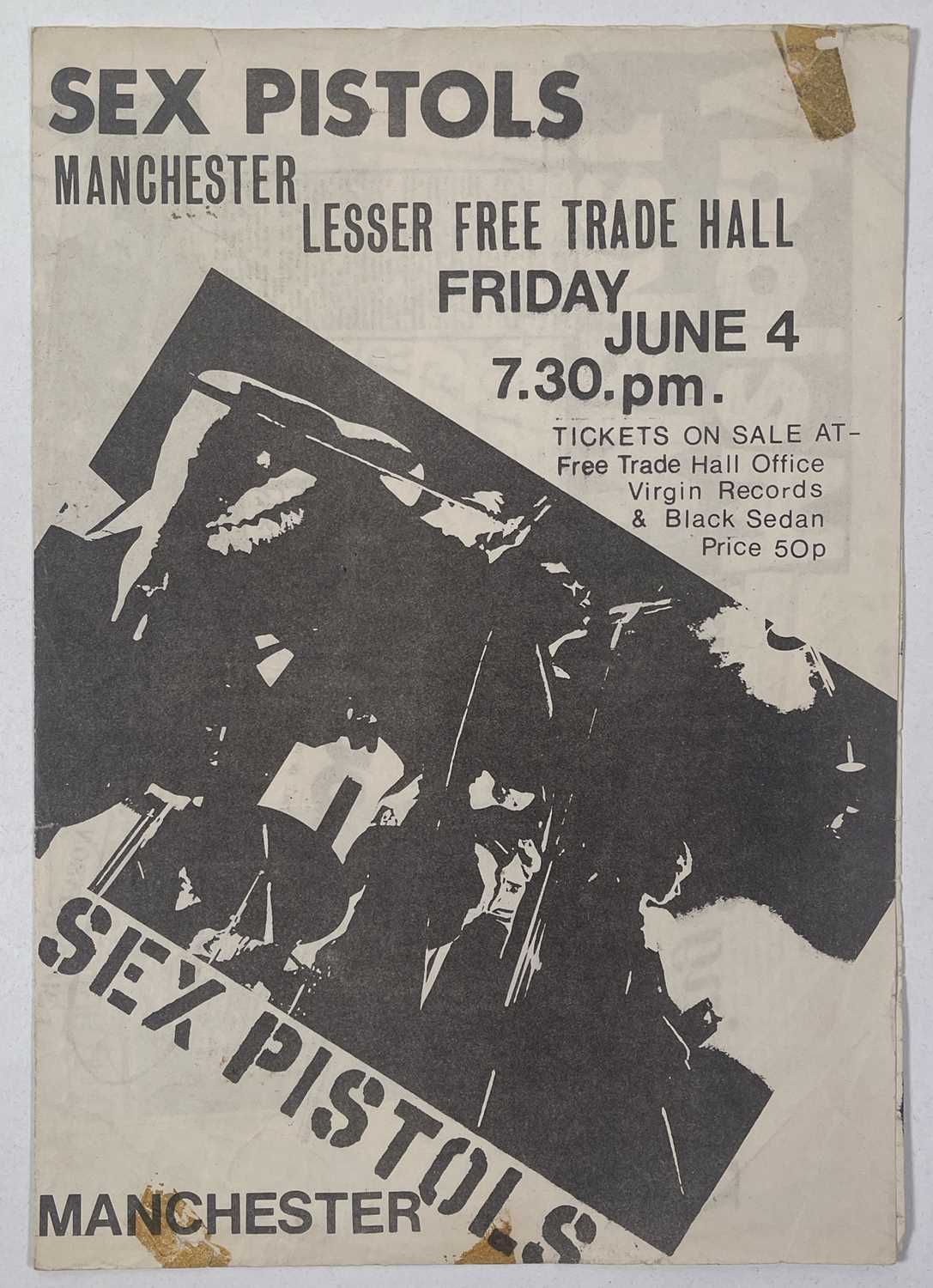 Lot 89 - THE SEX PISTOLS - ORIGINAL MANCHESTER FREE TRADE HALL HANDBILL.