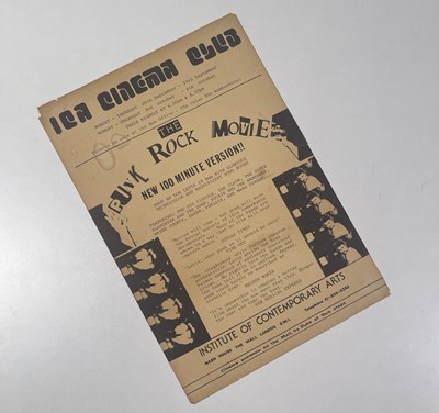 Lot 242 - PUNK INTEREST - ICA LONDON ORIGINAL 'PUNK ROCK MOVIE' HANDBILL.