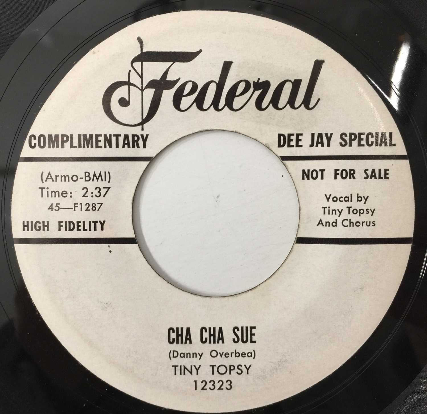 Lot 2 - TINY TOPSY - CHA CHA SUE/ WESTERN ROCK N ROLL 7" (US PROMO - FEDERAL - 12323)