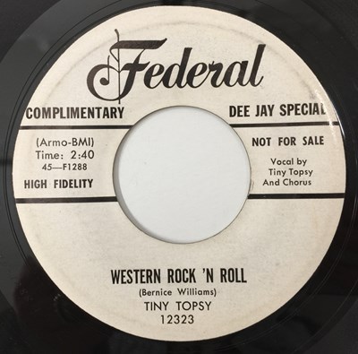 Lot 2 - TINY TOPSY - CHA CHA SUE/ WESTERN ROCK N ROLL 7" (US PROMO - FEDERAL - 12323)