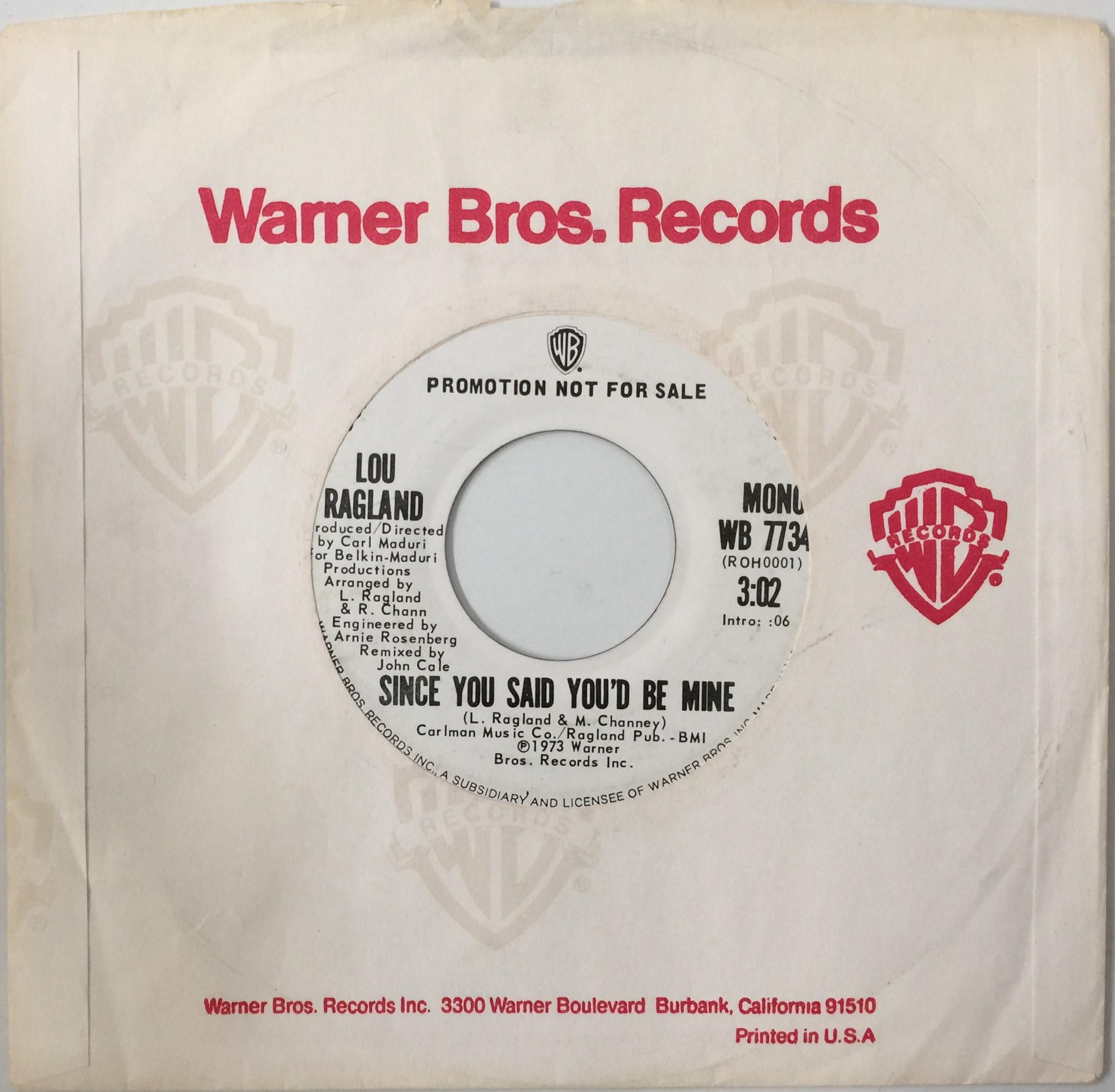 Lot 201 - LOU RAGLAND - SINCE YOU SAID YOU'D BE MINE 7