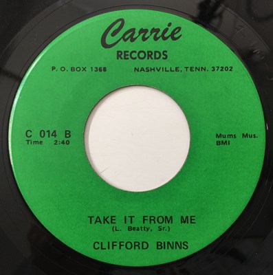 Lot 4 - CLIFFORD BINNS - YOU'VE GOT TO HELP ME 7" (US NORTHERN - CARRIE - C014)