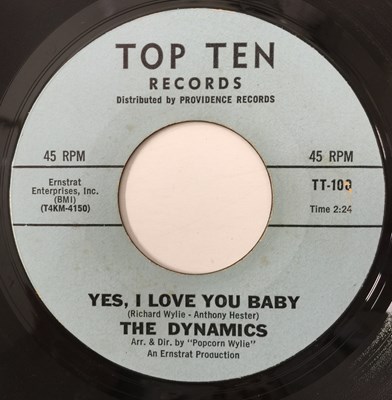 Lot 209 - THE DYNAMICS - YES, I LOVE YOU BABY 7" (TOP TEN RECORDS - TT-100)