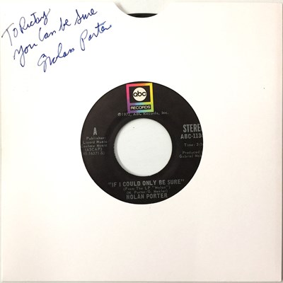 Lot 212 - NOLAN PORTER - IF I COULD ONLY BE SURE 7" (1st PRESSING - ABC RECORDS - ABC-11343) - SIGNED SLEEVE