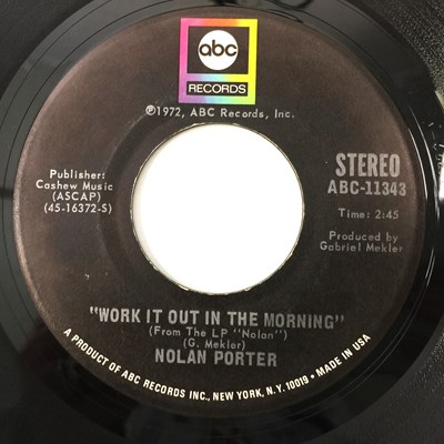 Lot 212 - NOLAN PORTER - IF I COULD ONLY BE SURE 7" (1st PRESSING - ABC RECORDS - ABC-11343) - SIGNED SLEEVE