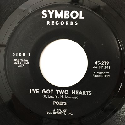 Lot 12 - THE POETS - I'VE GOT TWO HEARTS/ I'M PARTICULAR 7" (US STOCK - SYMBOL RECORDS - 45-219)