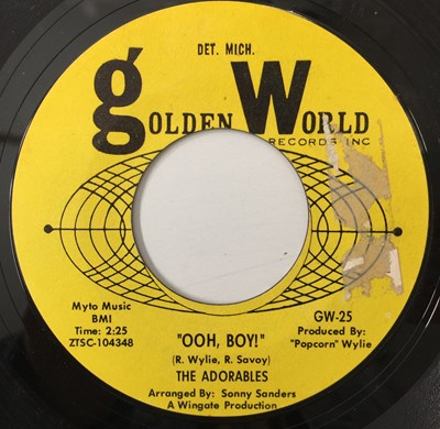 Lot 20 - THE ADORABLES - OOH BOY/ DEVIL IN HIS EYES 7" (US STOCK - GOLDEN WORLD - GW-25)