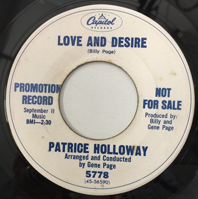 Lot 221 - PATRICE HOLLOWAY - LOVE AND DESIRE 7" (PROMO - CAPITOL RECORDS 5778)