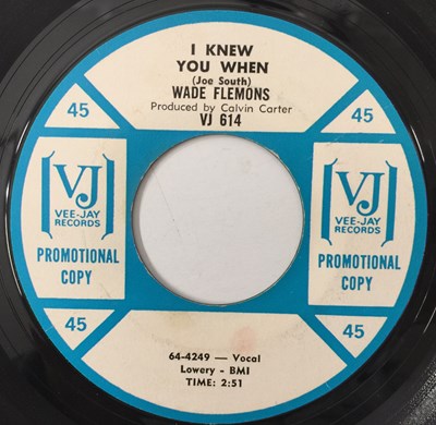 Lot 24 - WADE FLEMONS - I KNEW YOU WHEN/ THAT OTHER PLACE 7" (US PROMO - VEE JAY - VJ 614)